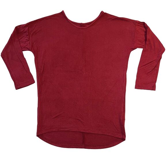 Old Navy Girls Luxe Shirt Top Pullover Dark Red Burgundy Stretch Soft Medium 8 - Picture 1 of 6